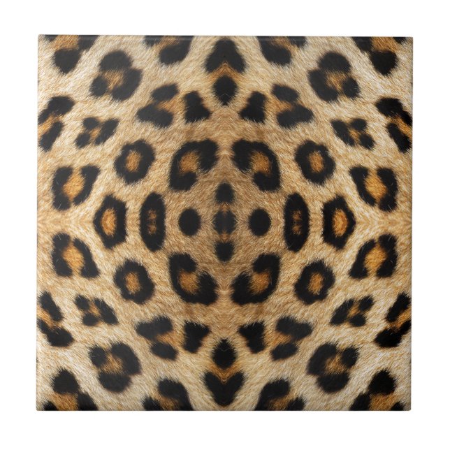 Kaleidoskop Leopard Fur Muster Fliese (Vorderseite)