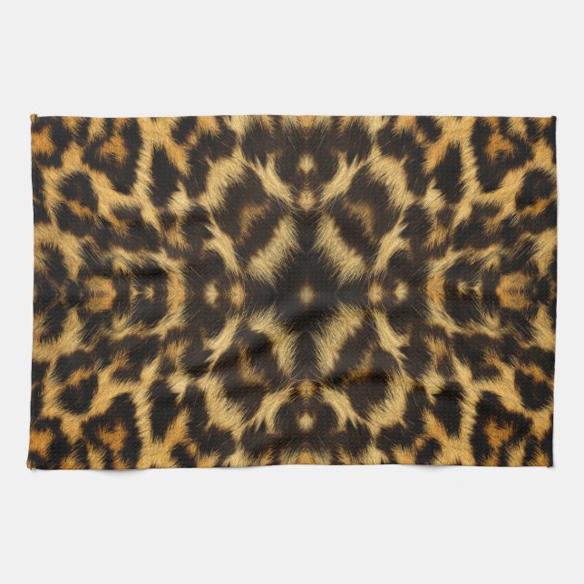 Kaleidoskop Leopard Fur Muster Geschirrtuch (Horizontal)