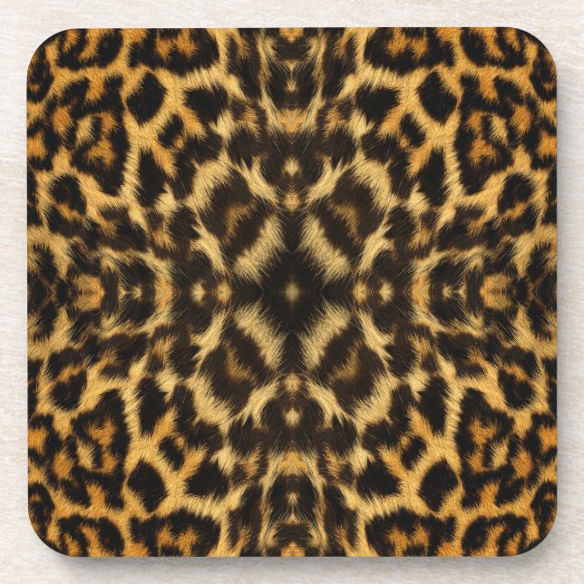 Kaleidoskop Leopard Fur Muster Getränkeuntersetzer (Vorderseite)