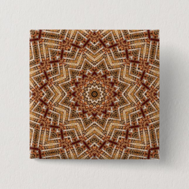 Kaleidoskop Light Brown Star Button (Vorderseite)