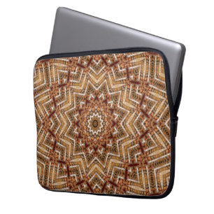 Kaleidoskop Light Brown Star Laptopschutzhülle