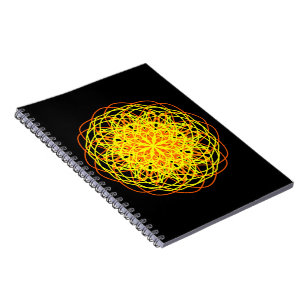 Kaleidoskop Mandala Art Energy Blumen Yellow Notizblock