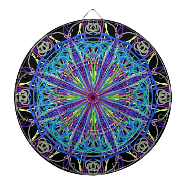 Kaleidoskop Mandala Art Joyful Colors Dartscheibe (vorne)