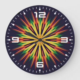 Kaleidoskop Mandala Blume-21855 Große Wanduhr