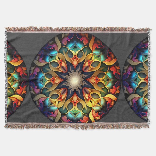 Kaleidoskop Mandala Blume Design-23091 Decke (Vorderseite)