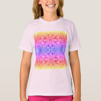 Kaleidoskop-Mandala in Blau, Gelb und Pink