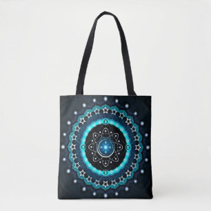 Kaleidoskop Mandala mit schwarzem Hintergrund Tasche
