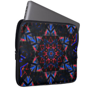 Kaleidoskop mit Hexagon, blau bis lachsfarbig Laptopschutzhülle