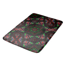 Kaleidoskop mit Hexagon, grün und rot Badematte