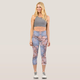 Kaleidoskop Morning Blue & Frost Pink Capri Leggings