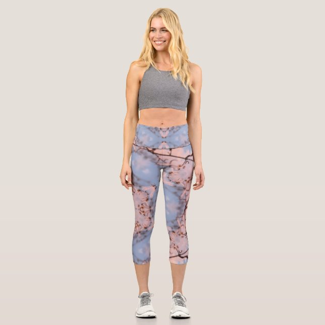 Kaleidoskop Morning Blue & Frost Pink Capri Leggings (Vorderseite)