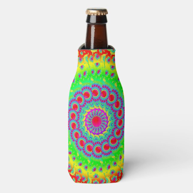Kaleidoskop Muster, hell Cooler Flaschenkühler (Flaschenvorderseite)