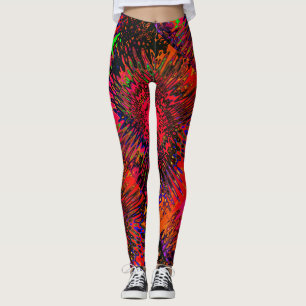 Kaleidoskop Orange Rot Grün Leggings