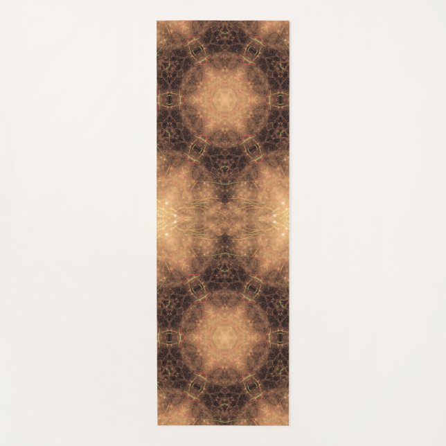Kaleidoskop Orange Schwarzer Hintergrund Yogamatte (Vorderseite)