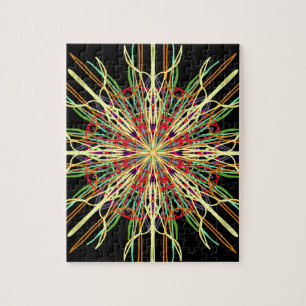 Kaleidoskop Orangengelb-grüne Blume