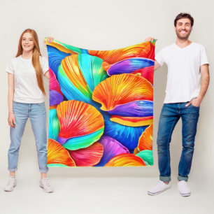 Kaleidoskop ozeanischer Muscheln Fleecedecke