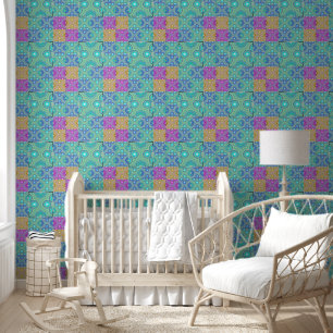 Kaleidoskop-Patchwork - nahtloses Muster 1 Tapete