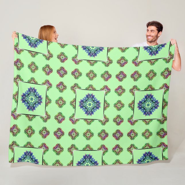 Kaleidoskop-Patchwork - nahtloses Muster 2 Fleecedecke (Beispiel)