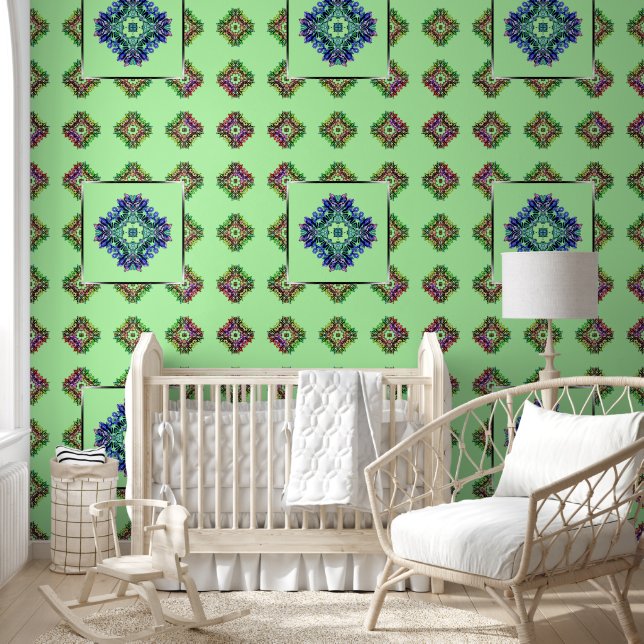 Kaleidoskop-Patchwork - nahtloses Muster 2 Tapete (Kinder)