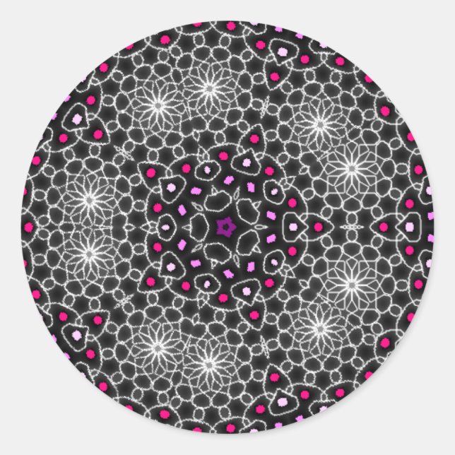 Kaleidoskop-Psychedelikatsticker Runder Aufkleber (Vorderseite)