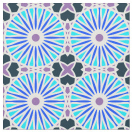 Kaleidoskop Radmuster P Weiß Blau Lila Stoff