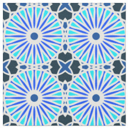 Kaleidoskop Radmuster P Weiße blaue Marine Stoff