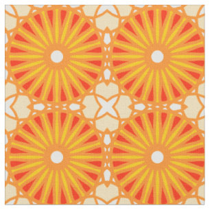 Kaleidoskop Radmuster P Weißes Rotes Gelb Stoff
