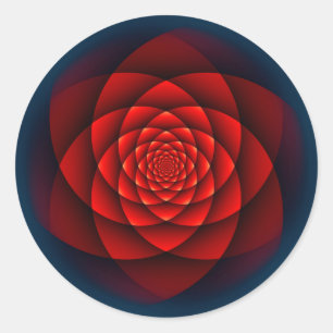 Kaleidoskop ROSE rot + Ihre Idee Runder Aufkleber