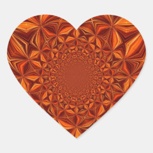 Kaleidoskop-Rot Digitales Kunstmuster-67546 Herz-Aufkleber