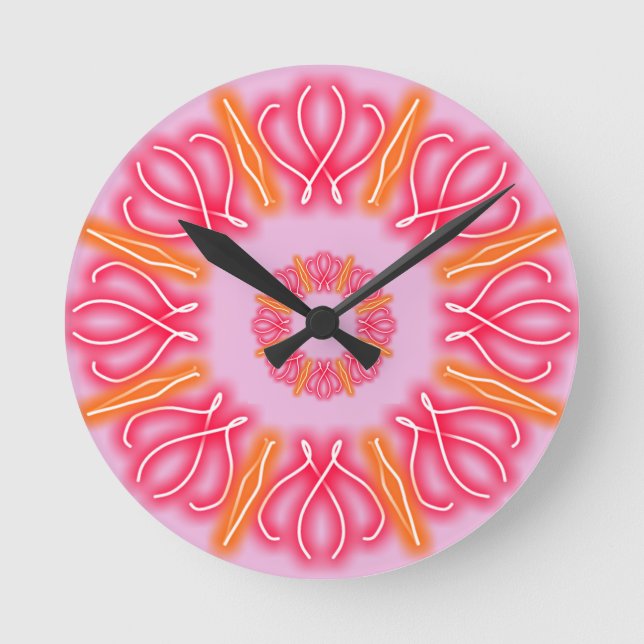 Kaleidoskop Runde Wanduhr (Vorderseite)