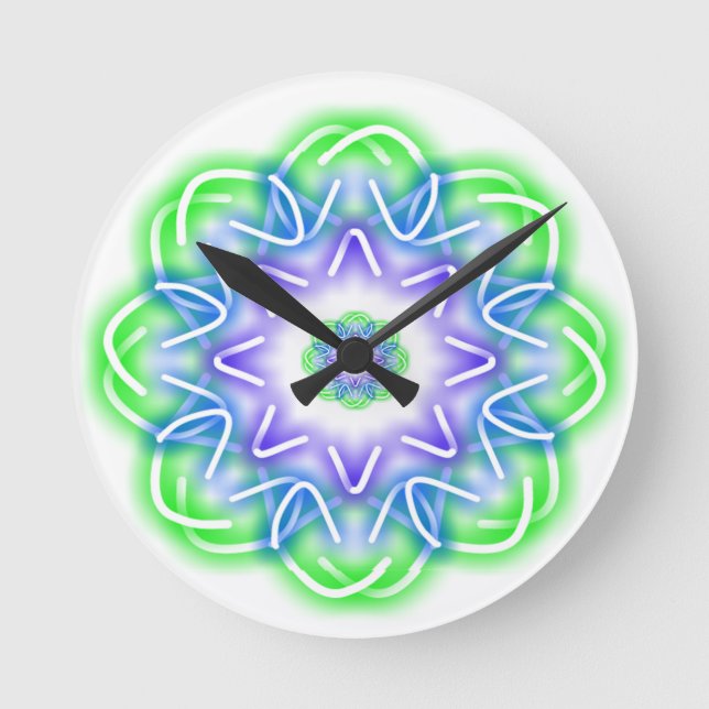 Kaleidoskop Runde Wanduhr (Vorderseite)
