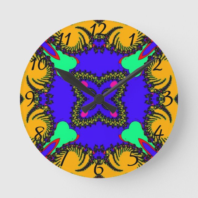 Kaleidoskop Runde Wanduhr (Vorderseite)