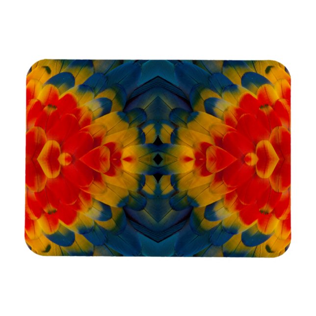 Kaleidoskop-Scarlet-Macaw-Design Magnet (Horizontal)
