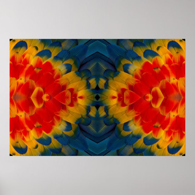 Kaleidoskop-Scarlet-Macaw-Design Poster (Vorne)
