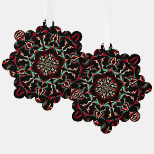 Kaleidoskop Schönes Muster Schwarz Rot Ornament Karte