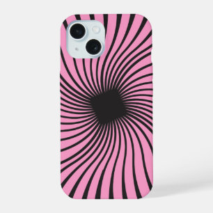 Kaleidoskop Schwarz-Rosa-Design iPhone 15 Hülle