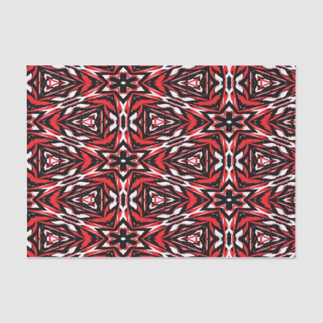 Kaleidoskop, Schwarz, Weiß und Rot Seidenpapier (Vorderseite)