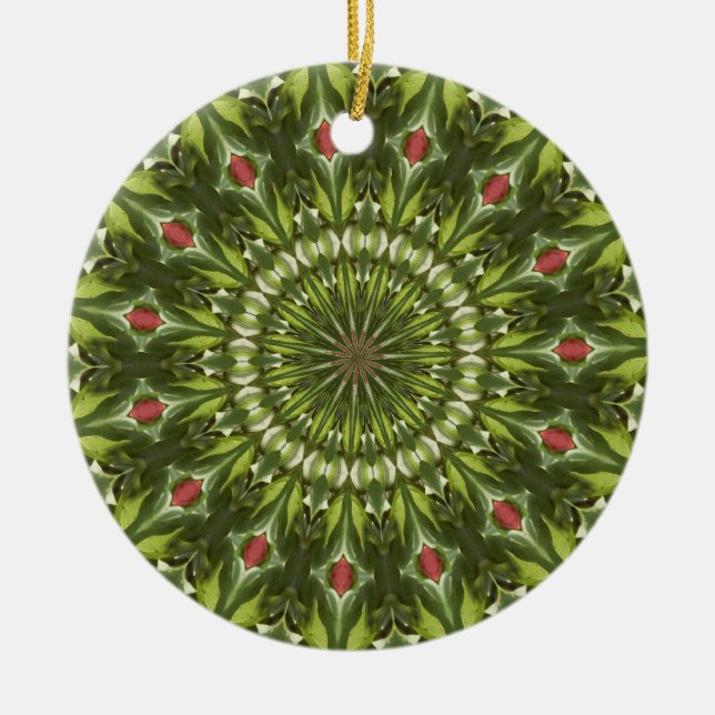 Kaleidoskop-Serie - Krabbenapfel 1 Keramik Ornament (Vorne)