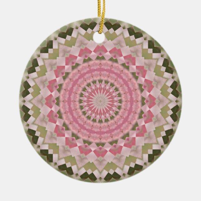 Kaleidoskop-Serie - Pink Hydrangea 1 Keramikornament (Vorne)