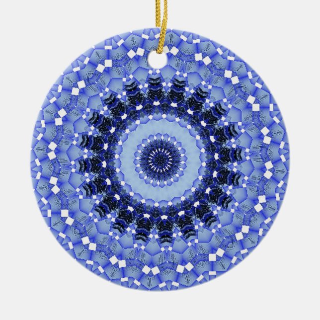 Kaleidoskop-Serie - Winterschnee 1 Keramikornament (Vorne)