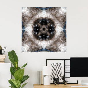 Kaleidoskop-Siamesen-Katzenmuster mit blauen Augen Poster