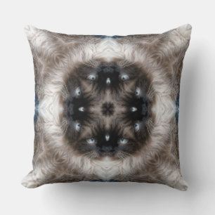 Kaleidoskop-Siamesenkatzenmuster mit blauen Augen Kissen