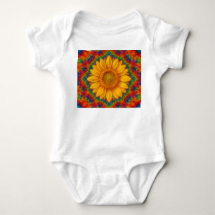 Kaleidoskop-Sonnenblume  Baby Strampler