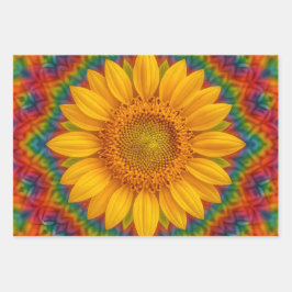 Kaleidoskop-Sonnenblume  Geschenkpapier Set