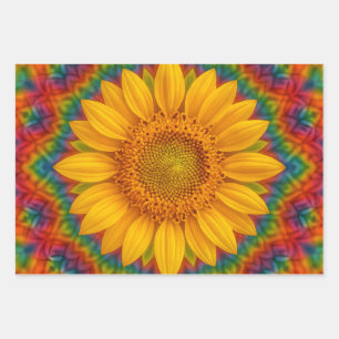 Kaleidoskop-Sonnenblume  Geschenkpapier Set