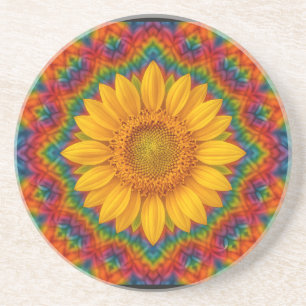 Kaleidoskop Sonnenblume Getränkeuntersetzer