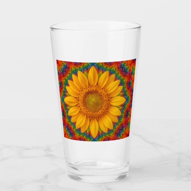 Kaleidoskop-Sonnenblume  Glas (Vorderseite)