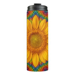 Kaleidoskop-Sonnenblume  Thermosbecher