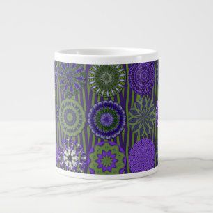 Kaleidoskop-Spaß, Lila-grüne Jumbo-Tasse
