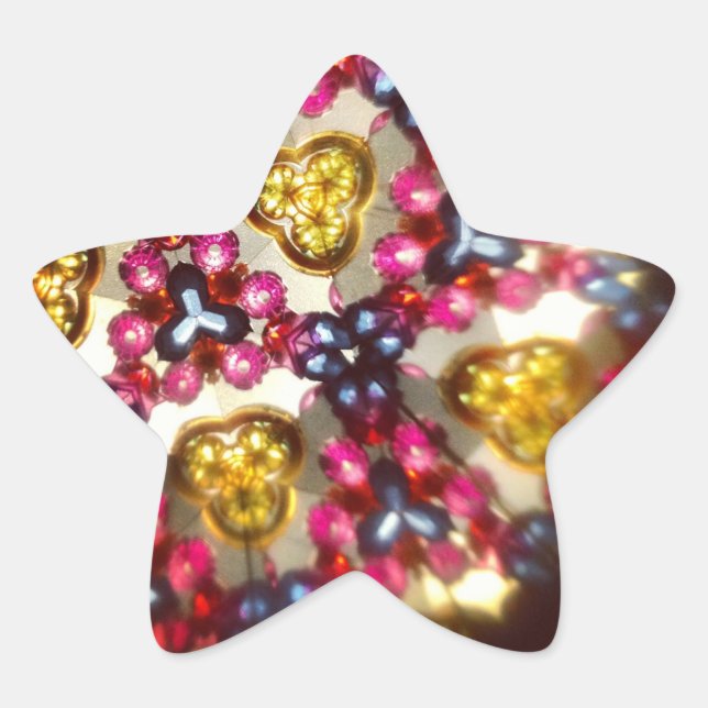 Kaleidoskop-Star-Stickers Stern-Aufkleber (Vorderseite)